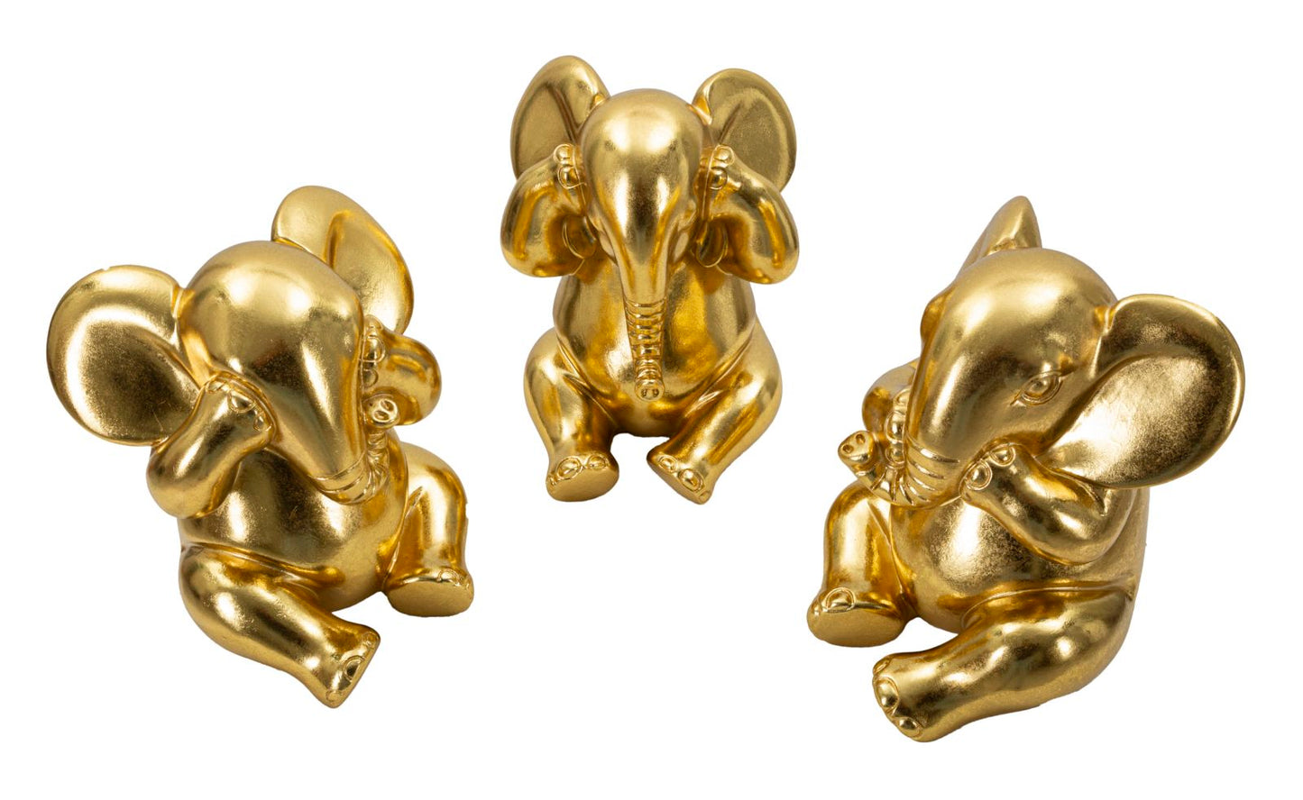 Elefante Non Vedo Non Sento  Non Parlo Conjunto 3 Un. Cm ø 15,5x20,5