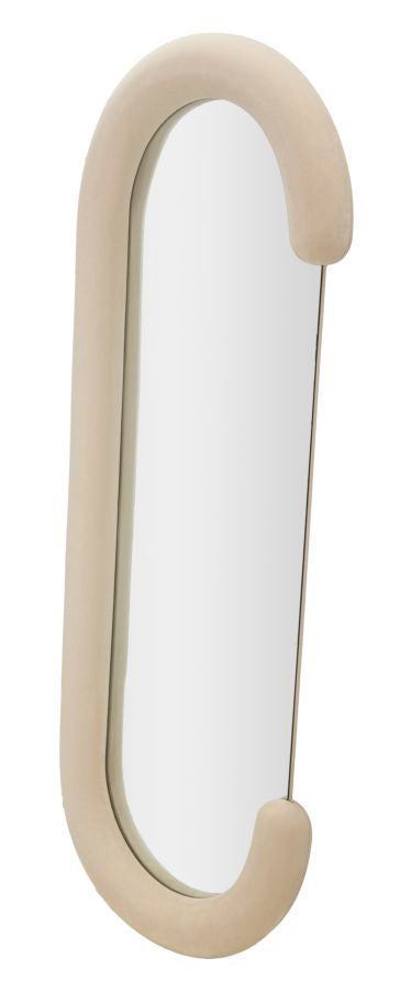 Espelho de Parede Chantal Veludo Creme Cm 60x7x160