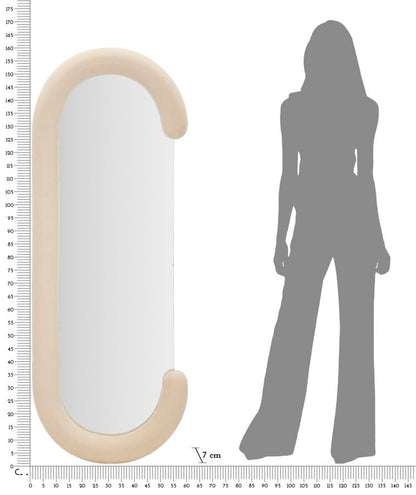 Espelho de Parede Chantal Veludo Creme Cm 60x7x160
