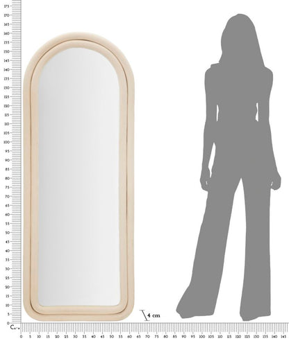 Espelho de Parede Cloe Veludo Creme Cm 60x4x160