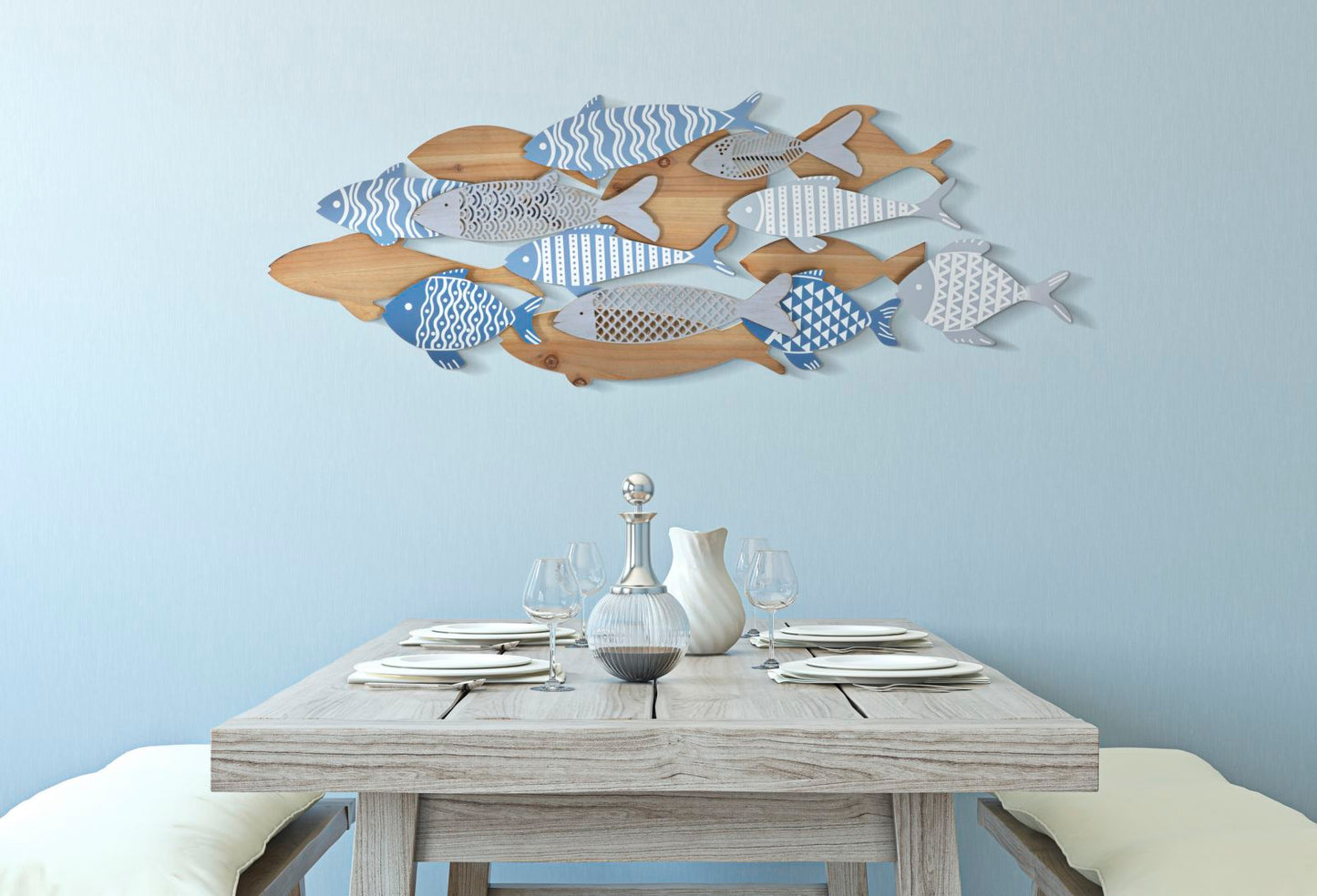 Painel de Parede Fish Sea Cm 91x3x33,5