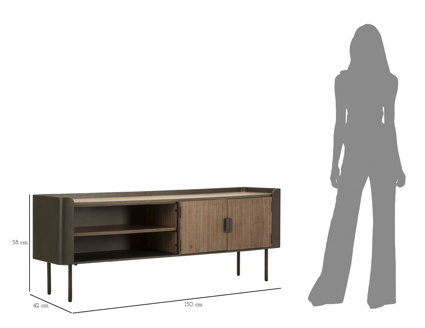 Porta Tv Toronto Cm 150x42x58