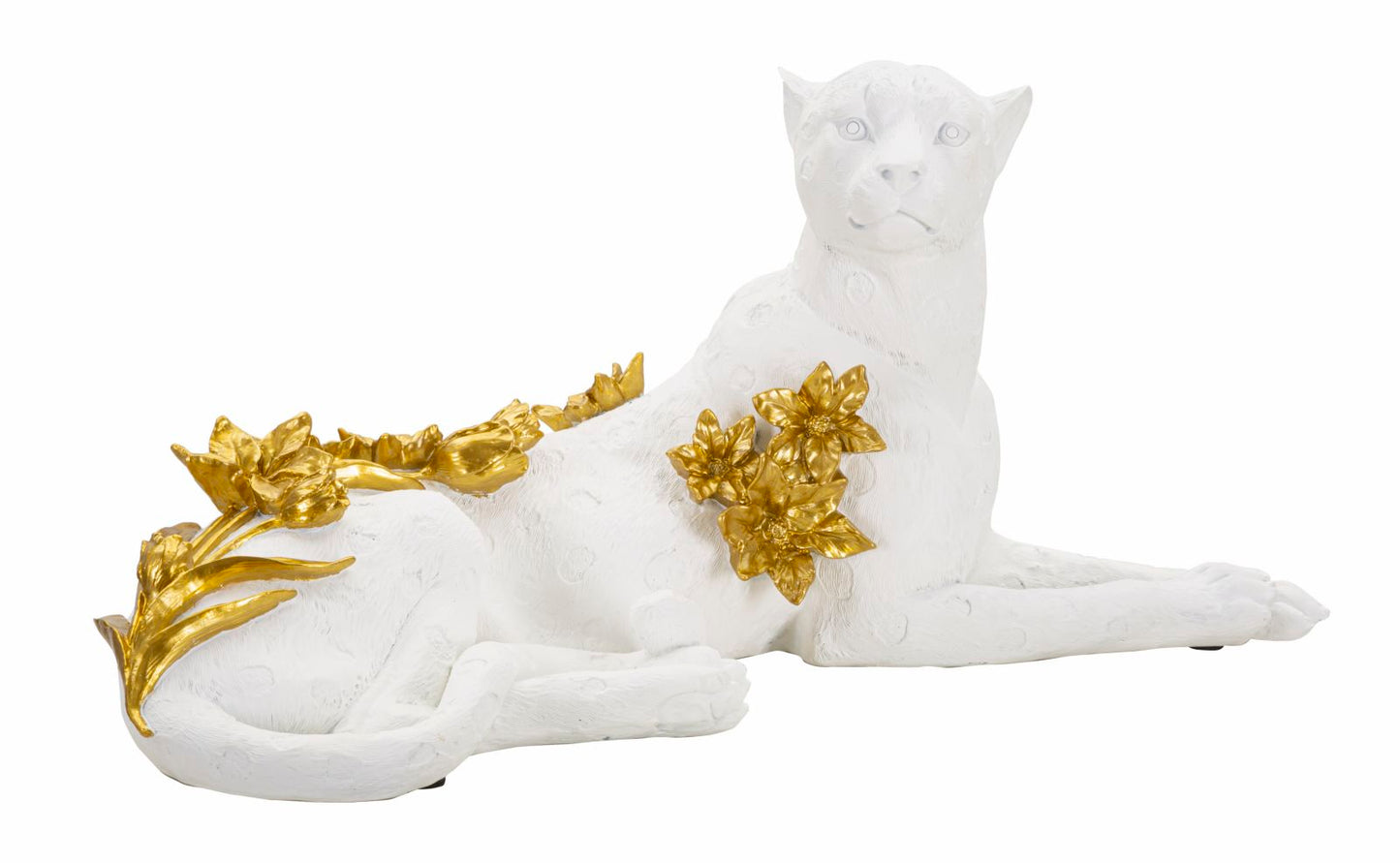 Leopardo Branco Dourado Cm 53x21,5x24