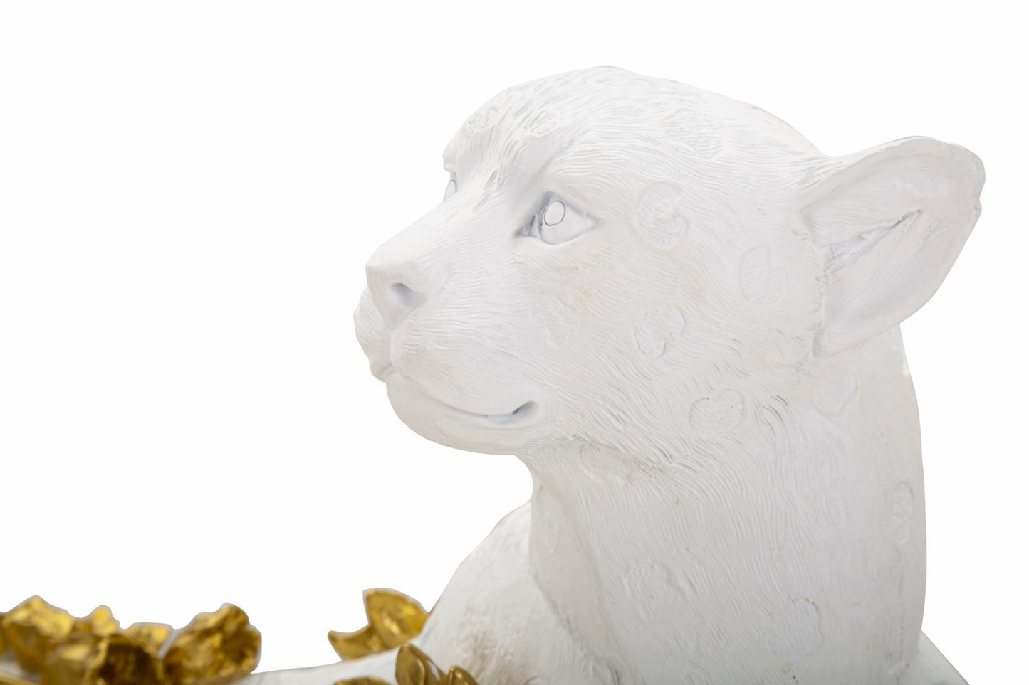 Leopardo Branco Dourado Cm 53x21,5x24