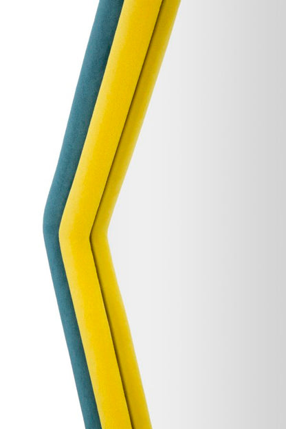 Espelho de Parede Tony Veludo Azul Giallo Cm 75x4x80