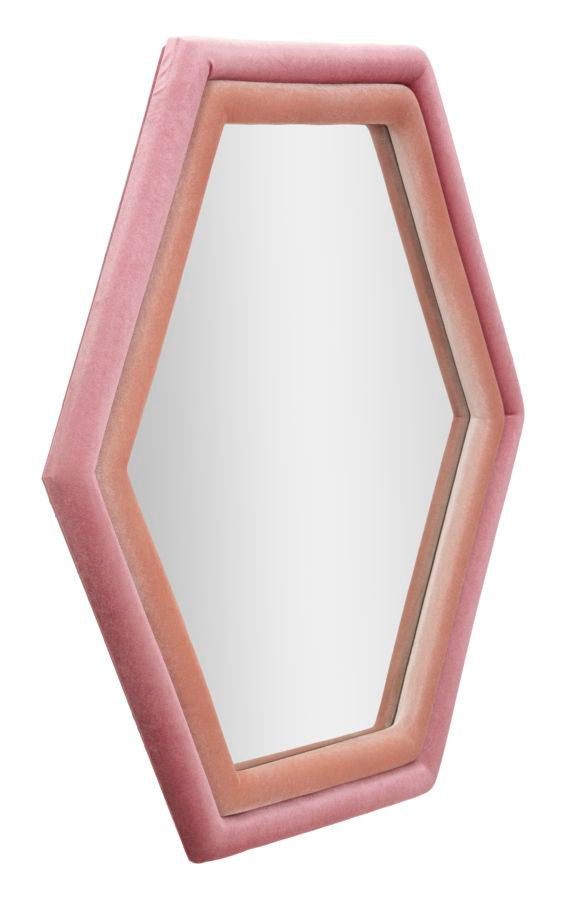 Espelho de Parede Tony Veludo Rosa Mix Cm 75x4x80