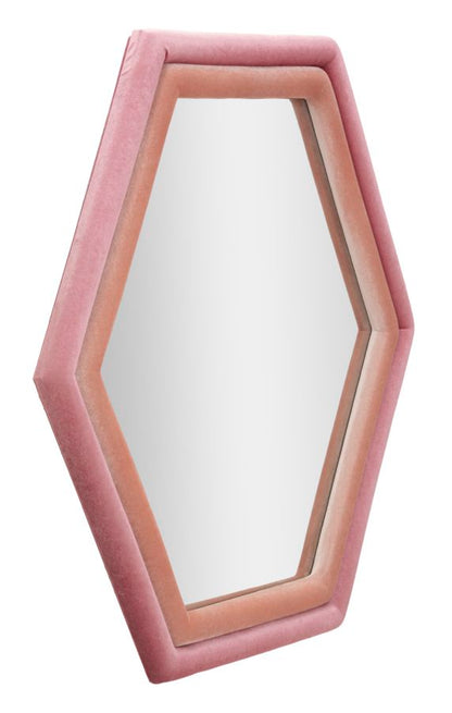 Espelho de Parede Tony Veludo Rosa Mix Cm 75x4x80