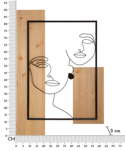 Painel de Parede Faces Ferro E Wood Cm 63x2x90