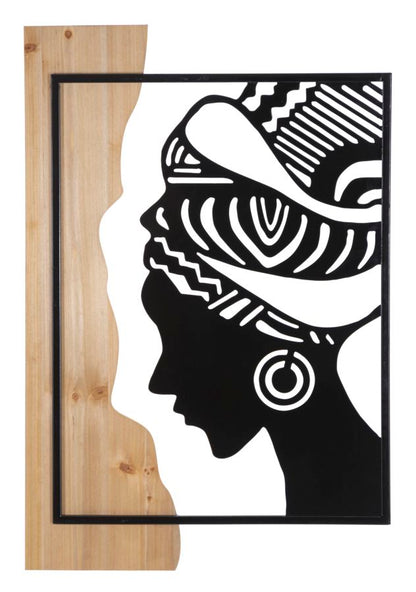 Painel de Parede Tribal Ferro E Wood Cm 53x2x80