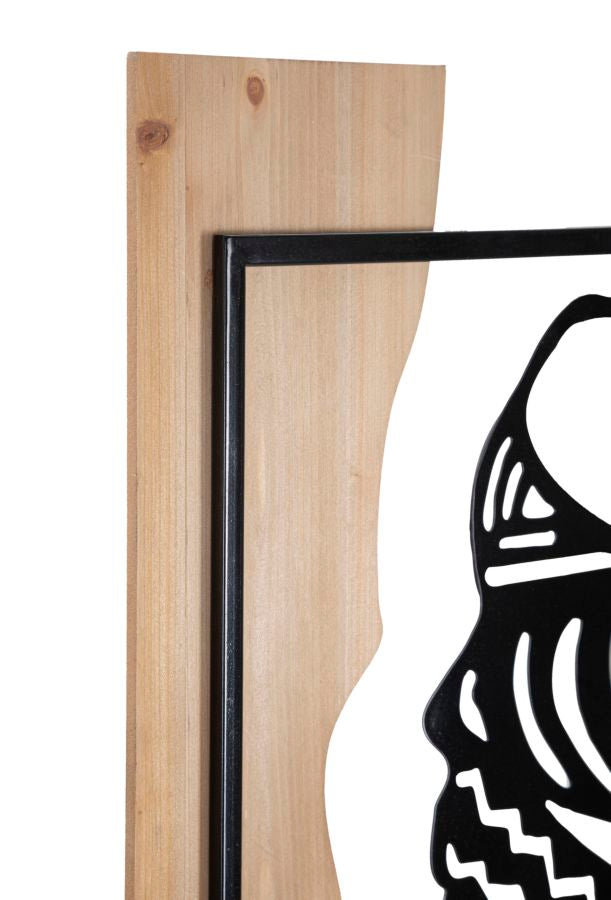 Painel de Parede Tribal Ferro E Wood Cm 53x2x80