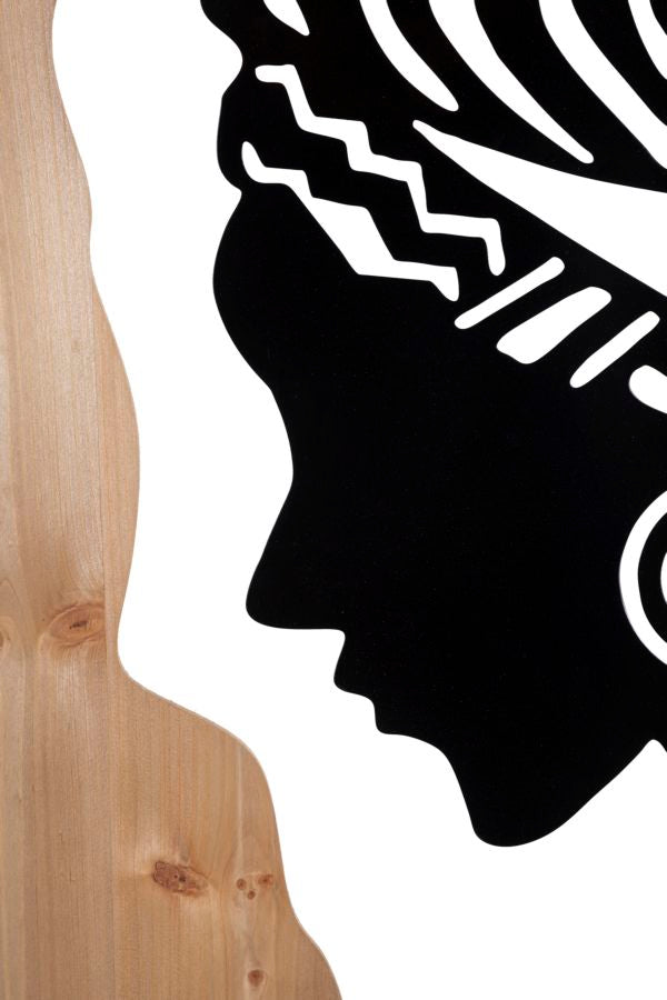 Painel de Parede Tribal Ferro E Wood Cm 53x2x80