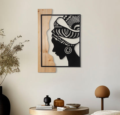 Painel de Parede Tribal Ferro E Wood Cm 53x2x80
