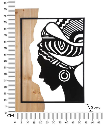 Painel de Parede Tribal Ferro E Wood Cm 53x2x80