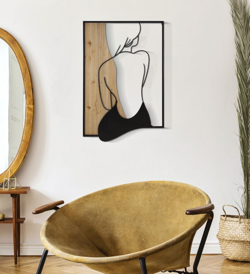 Painel de Parede Beauty Ferro E Wood 60x2x90