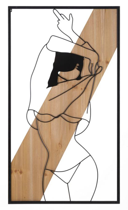 Painel de Parede StriPorta -A- Ferro E Wood Cm 50x2x90