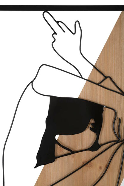 Painel de Parede StriPorta -A- Ferro E Wood Cm 50x2x90