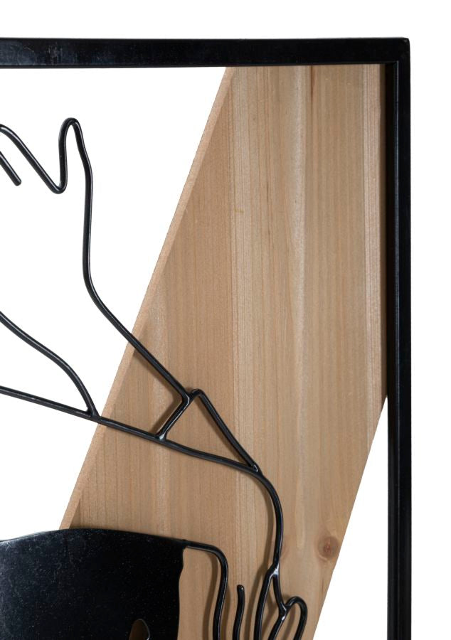 Painel de Parede StriPorta -A- Ferro E Wood Cm 50x2x90