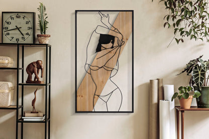 Painel de Parede StriPorta -A- Ferro E Wood Cm 50x2x90
