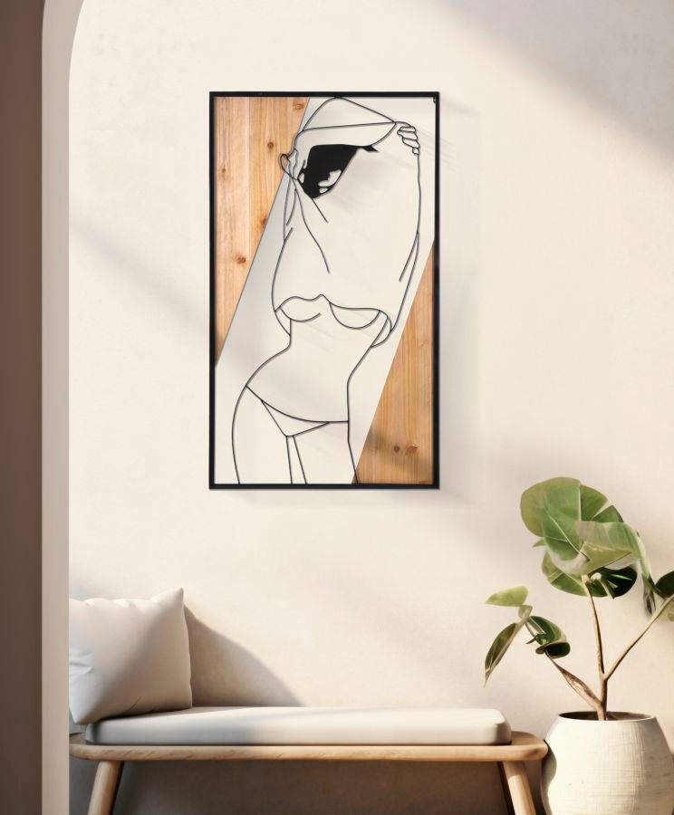 Painel de Parede StriPorta -B- Ferro E Wood Cm 50x2x90