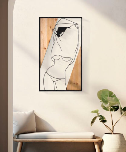 Painel de Parede StriPorta -B- Ferro E Wood Cm 50x2x90