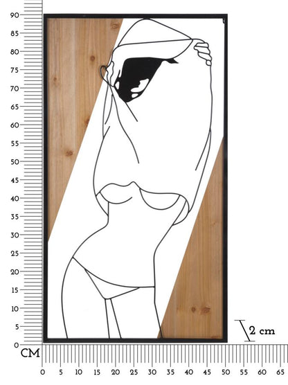 Painel de Parede StriPorta -B- Ferro E Wood Cm 50x2x90