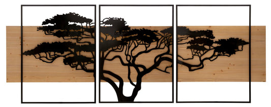 Painel de Parede Lagos Ferro E Wood Conjunto 3pz Cm 204x2x80 (72x2x80-60x2x80)