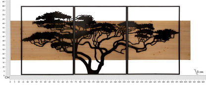 Painel de Parede Lagos Ferro E Wood Conjunto 3pz Cm 204x2x80 (72x2x80-60x2x80)