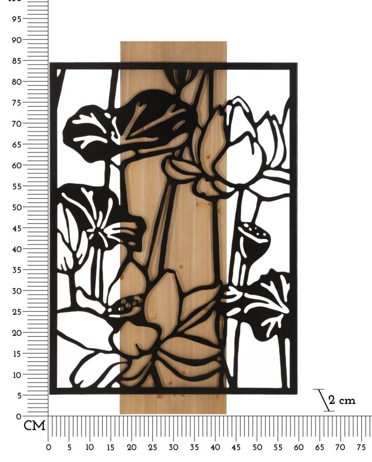 Painel de Parede Lotus Ferro E Wood Cm 60x2x90