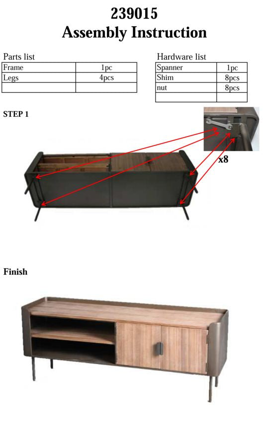 Porta Tv Toronto Cm 150x42x58