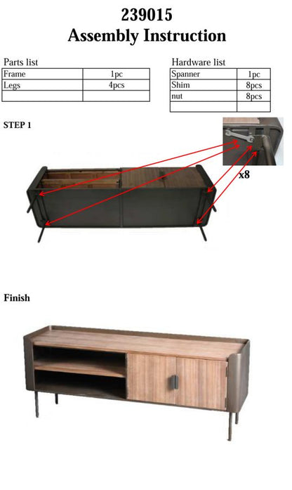 Porta Tv Toronto Cm 150x42x58