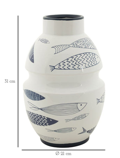 Jarra Cerâmica Fish Cm ø 21x31