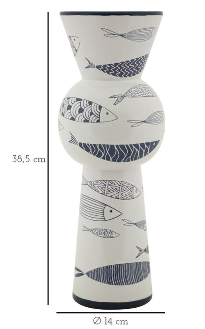 Jarra Cerâmica Fish Tall Cm ø 14x38,5