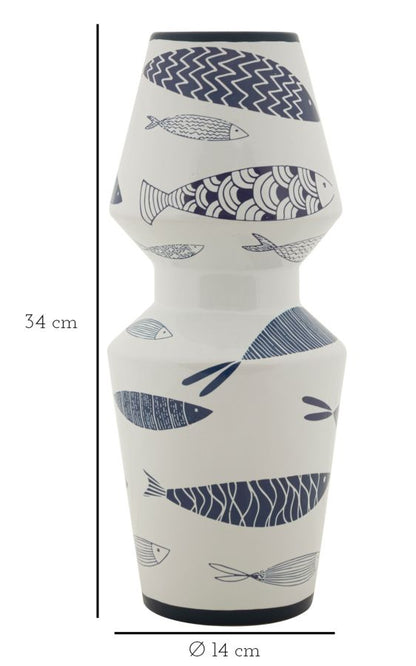 Jarra Cerâmica Fish Double Cm ø 14x34