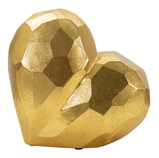 Jarra Coração Dourado Cm 19x9x18