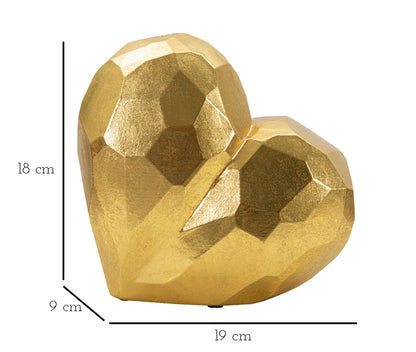 Jarra Coração Dourado Cm 19x9x18