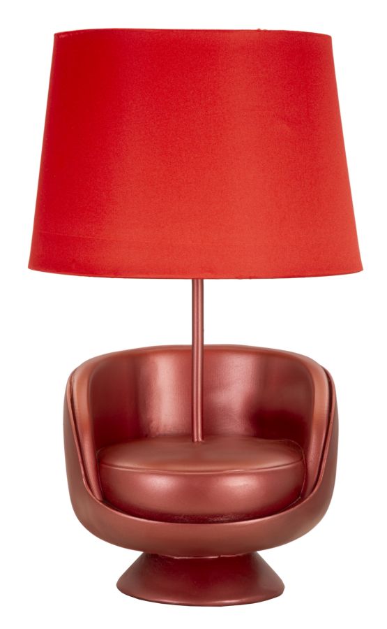 Candeeiro de Mesa de Cabeceira Midcentury Rossa Cm ø 26x43