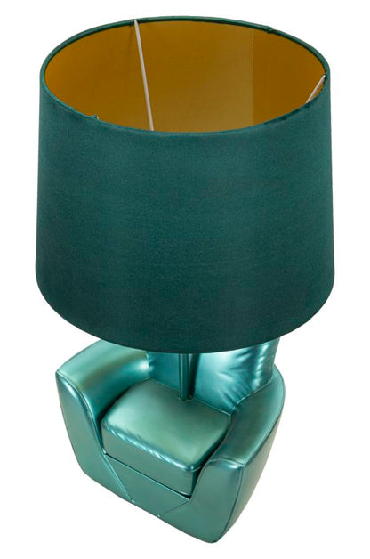 Candeeiro de Mesa de Cabeceira Midcentury Turchese Cm ø 26x43