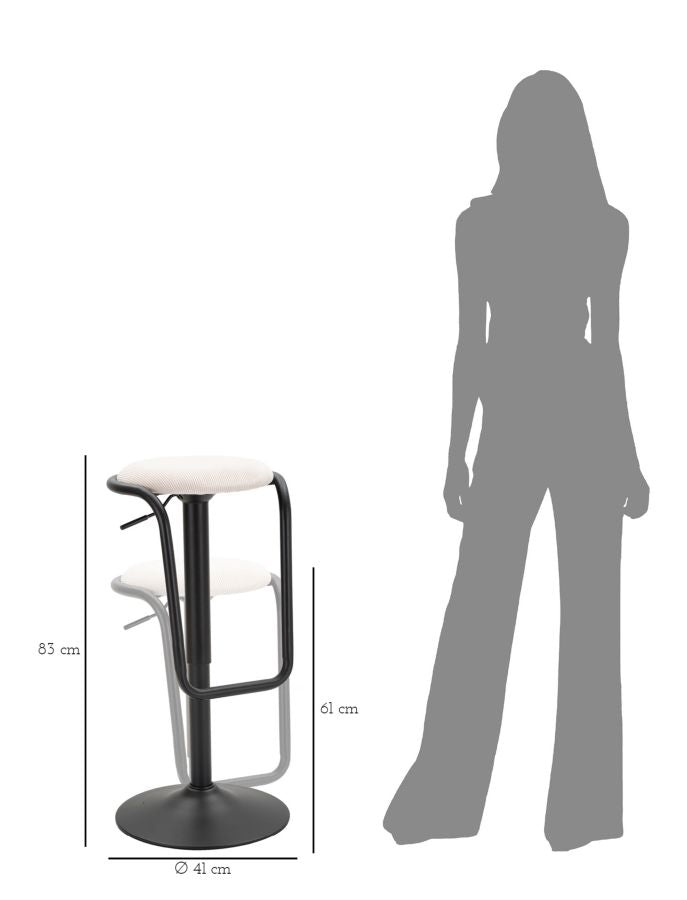 Banco Bar Destiny Branco Cm ø 41x61-83