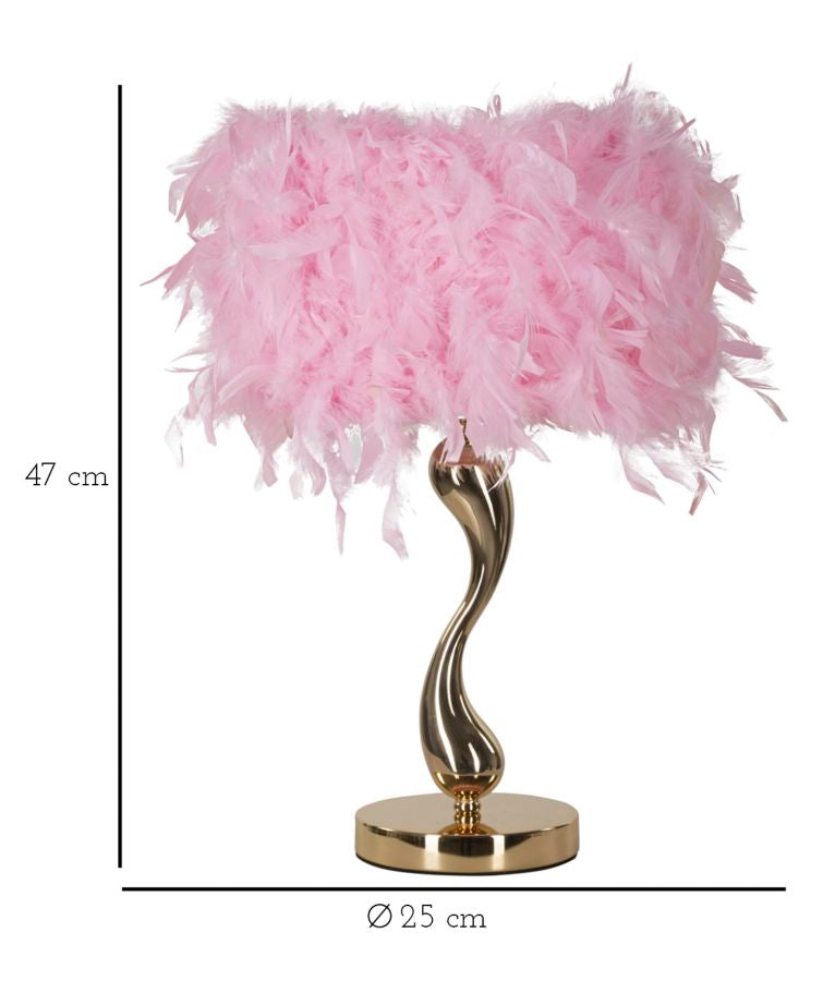 Candeeiro de Mesa Cart Rosa Cm ø 25x47