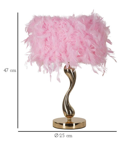 Candeeiro de Mesa Cart Rosa Cm ø 25x47