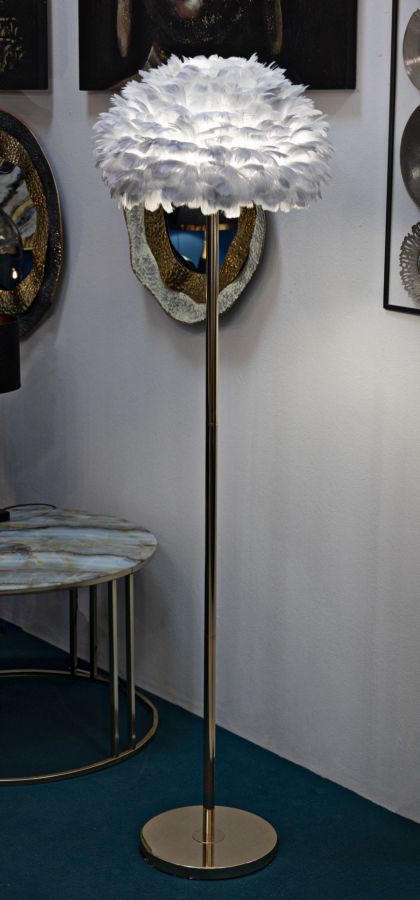 Candeeiro de Pé Feathers Slim Grigia Cm ø 43x170