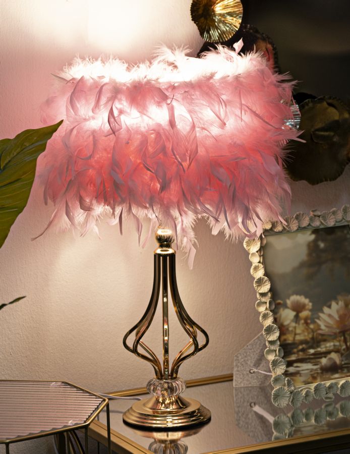 Candeeiro de Mesa Tarty Rosa Cm ø 25x54