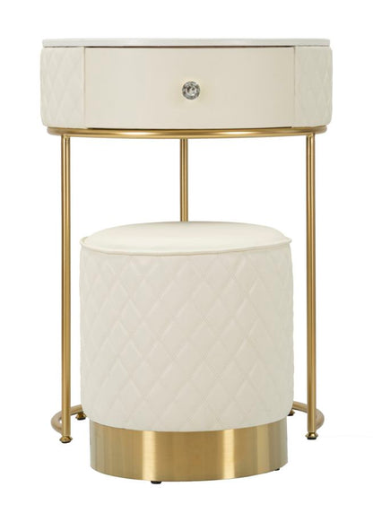 Mesa de Cabeceira Toletta com Pufe Sharon Cm ø 52x70 - ø 36x39