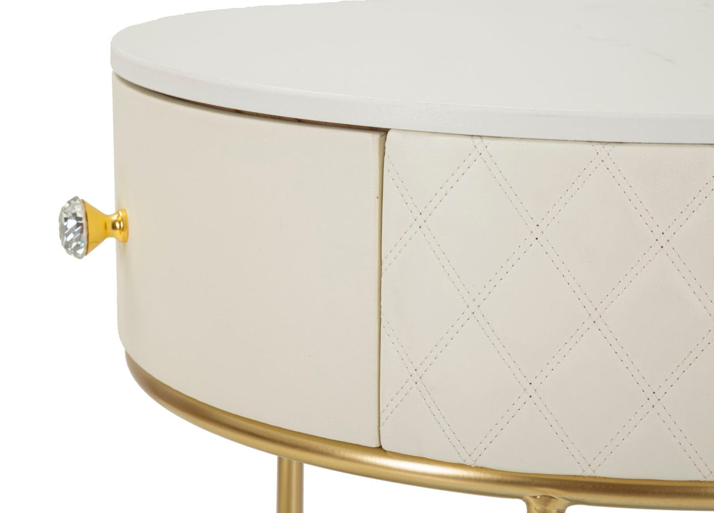 Mesa de Cabeceira Toletta com Pufe Sharon Cm ø 52x70 - ø 36x39