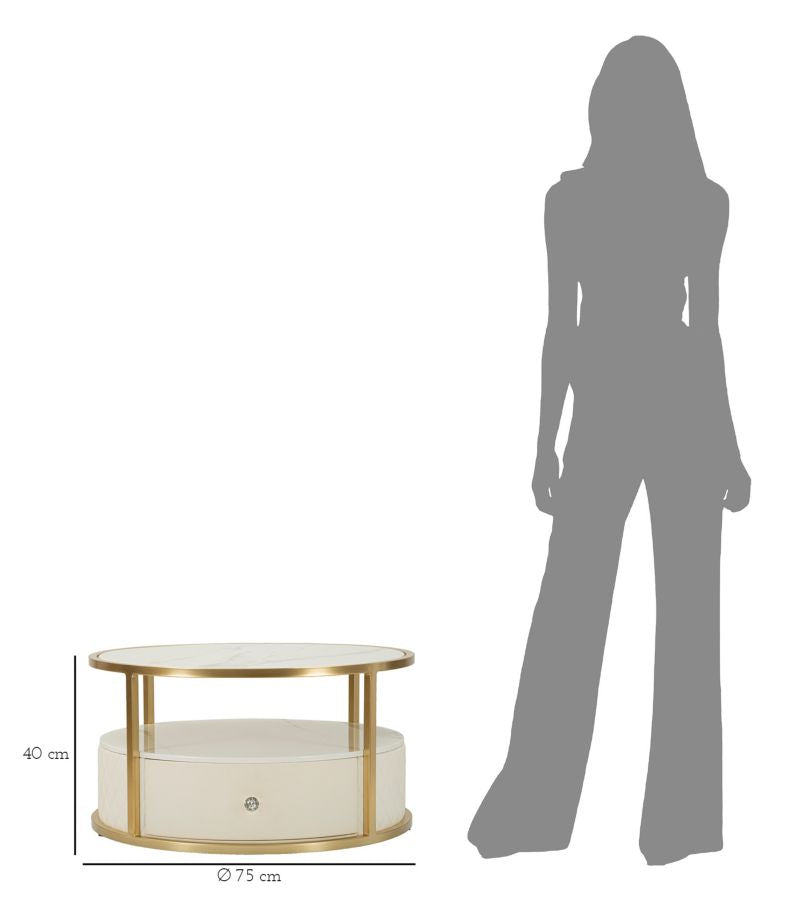 Mesa Auxiliar da Caffè Sharon Cm ø 75x40