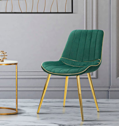 Cadeira Paris Verde Dourado Conjunto 2 Un. Cm 51x59x79