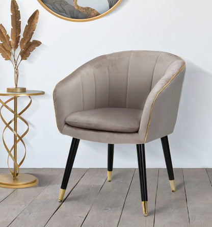 Poltrona Paris Grigia Dourado Cm 62x58x78