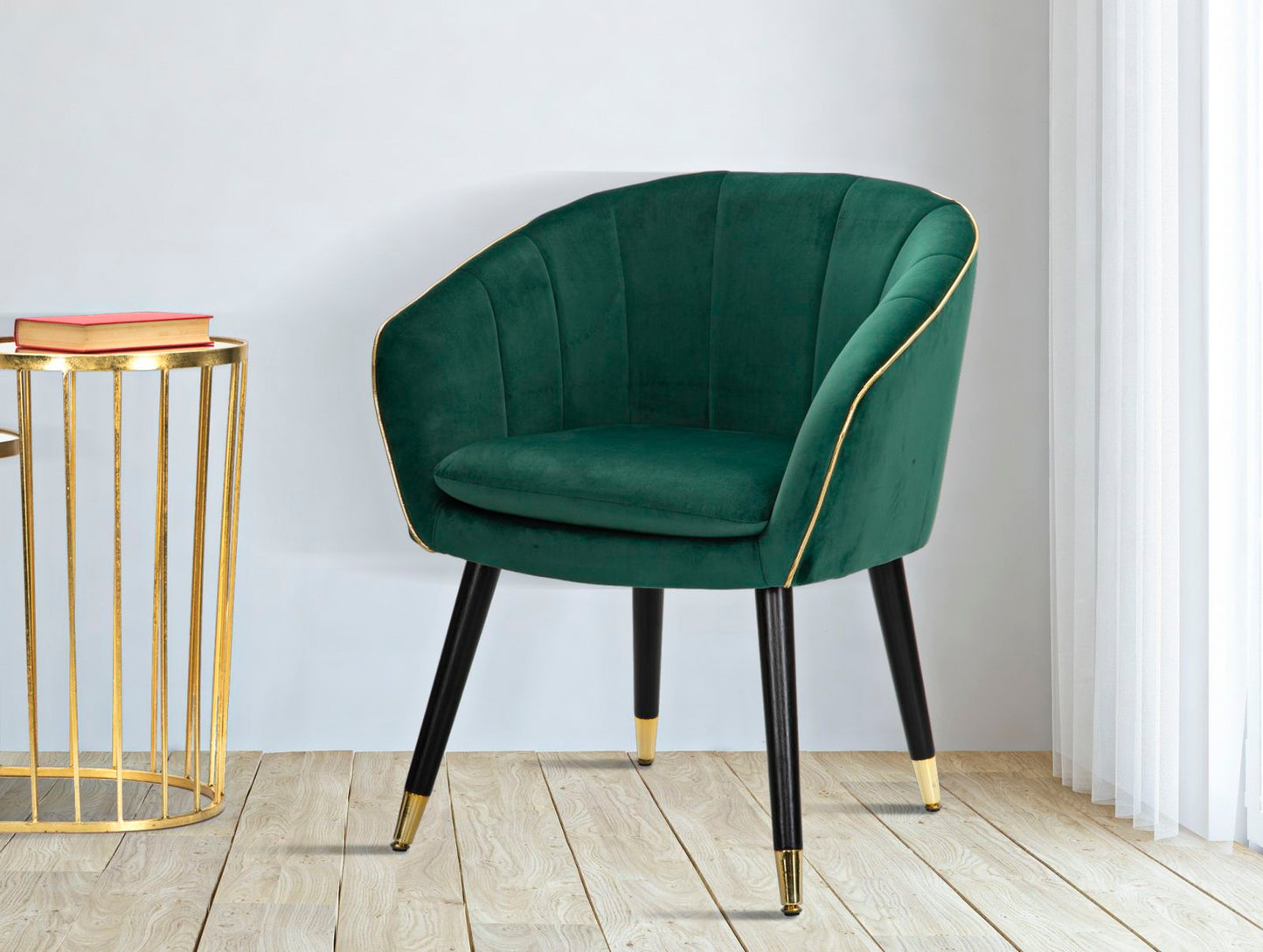 Poltrona Paris Verde Dourado Cm 62x58x78