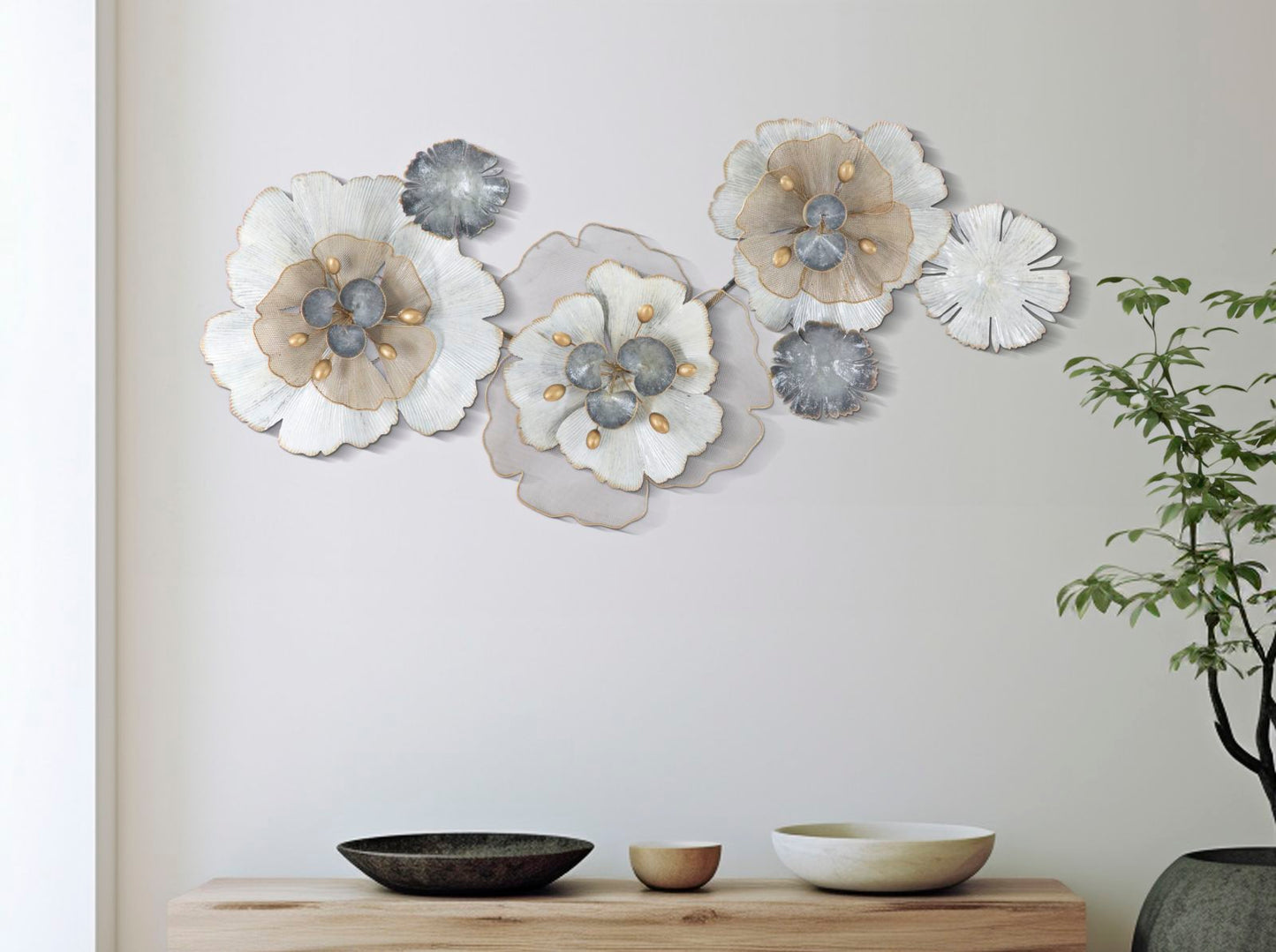 Painel em Ferro Flowery Cm 116,5x8x58