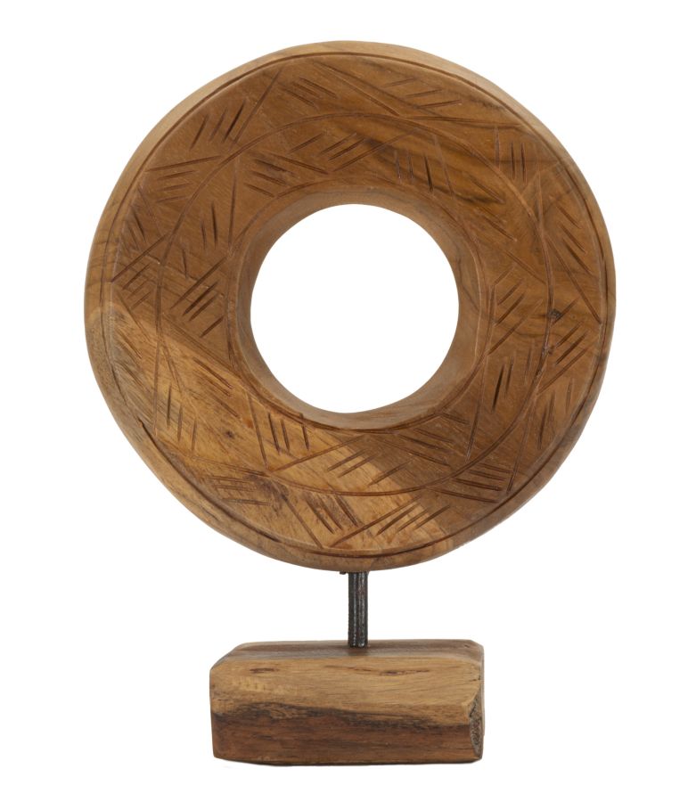Escultura Dorat em Teca Reciclada Cm 20x10x28